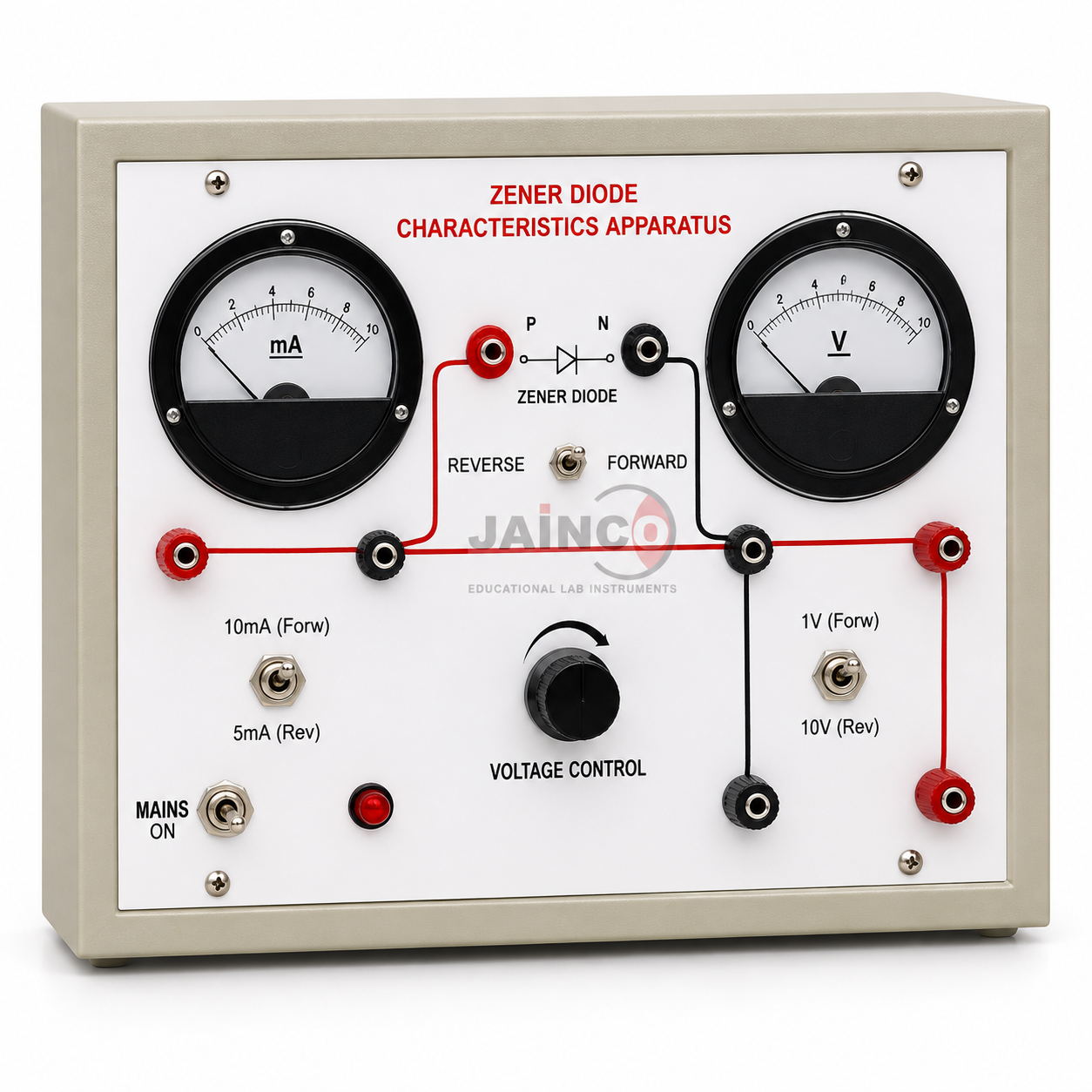 PN Junction and Zener Diode Characteristics Apparatus Forward and Reverse V-I Characteristics